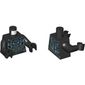 Torso Armor with Tooth Necklace and Metallic Blue Lines Print (Black Panther), Black Arms and Hands