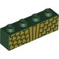 Brick 1 x 4 with Gold Scales Print