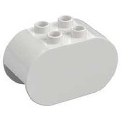 LEGO part  DUPLO OVAL 2X4X2 in White