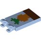 Tile Special 2 x 3 with 2 Clips with Minecraft Carrot in Ground Print [Thick Open O Clips]
