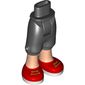 Minidoll Hips and Cropped Trousers with Red Laced Shoes Print