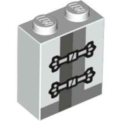 Brick 1 x 2 x 2 with Inside Stud Holder with Rope Master Wu Print