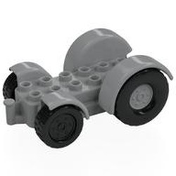 Duplo Car Base 2 x 6 Tractor with Mudguards, Light Bluish Gray Wheels