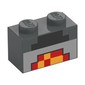 Brick 1 x 2 with Pixelated Lit Forge Print