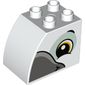 Duplo Brick 2 x 3 x 2 with Curved Top with Bird/Parrot print