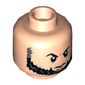 Minifig Head Ulysses Klaue, Dual Sided, Eyebrows and Beard, Firm / Angry Expression Print [Hollow Stud]