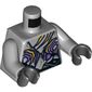 Torso Tattered with Yellow and Dark Purple Cracks Print, Light Bluish Gray Arms, Black Hands