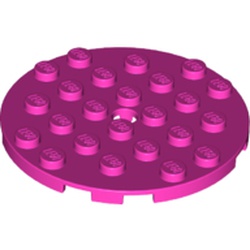 LEGO part 11213 Plate Round 6 x 6 with Hole in Bright Purple/ Dark Pink