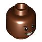 Minifig Head Mae Jemison, Dual Sided, Female, Open Mouth Smile / Determined Print