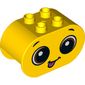 Duplo Brick 2 x 4 x 2 Rounded Ends with Brown Eyes, Tongue Print