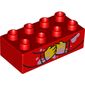 Duplo Brick 2 x 4 with Arms, Hands, Ice Cream Stains