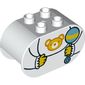 Duplo Brick 2 x 4 x 2 Rounded Ends with Baby, Rattler, Teddy Bear on Bip