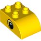 Duplo Brick 2 x 3 with Curved Top with Black and White Eye Print