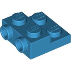 LEGO part 10099206 PLATE 2X2X2/3 W. 2. HOR. KNOB in Dark Azure