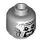 Minifig Head Killow, Angry Eyes, Lips, White Paint Print [Hollow Stud]