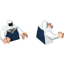 Torso Shirt with Dark Blue Vest, Claw Necklace on Light Nougat Neck Print, White Arms, Light Nougat Hands