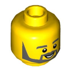 LEGO part MINI HEAD, NO. 2522 in Bright Yellow/ Yellow