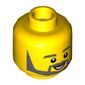 Minifig Head, Grey Beard, Moustache and Eyebrows