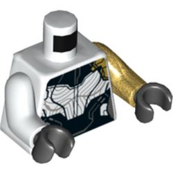Torso, Odd Arms, Armor with Black Panels Print (Proxima Midnight), Left Pearl Gold Arm, Right White Arm, Black Hands