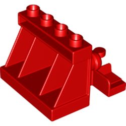 LEGO part RAIL STOP, 4 MODULE, NO. 1 in Bright Red/ Red