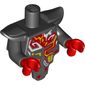 Torso Short and Modified with Armor - Smooth Breastplate with Shoulder Pads with Red, Yellow and White Tribals print