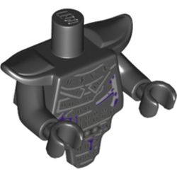 Torso Short and Modified with Armor - Smooth Breastplate with Shoulder Pads with Silver Armor, Dark Purple Spots