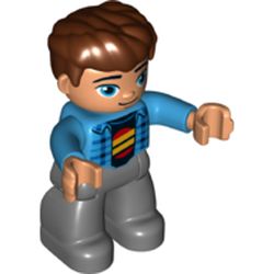 LEGO part ADULT FIGURE, NO. 65 in Dark Azure