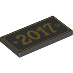 Tile 2 x 4 with '2017' print