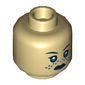 Minifig Head Barriss Offee, Blue Eyes, Blue Freckles, Dark Blue Lips Print