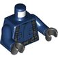 Torso Jacket, Pockets, Straps, and Utility Belt Print, Dark Blue Arms, Black Hands