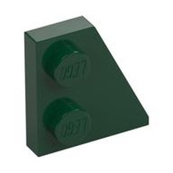 LEGO part 24307 RIGHT PLATE 2x2 27DEG in Earth Green/ Dark Green