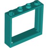 Dark Turquoise Window 1 x 4 x 3 without Shutter Tabs