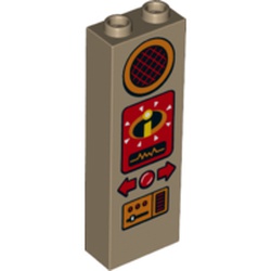 Brick 1 x 2 x 5 with Hollow Studs with Speaker, Buttons, Control Panel print