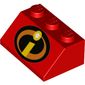 Slope 45° 2 x 3 with I, Incredibles Logo print