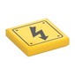 Tile 2 x 2 with Electric Danger Symbol print