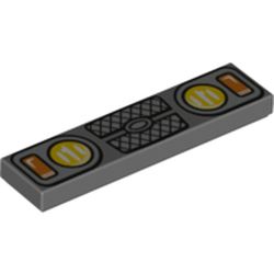 Tile 1 x 4 with Headlights, Grill print