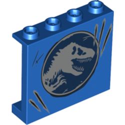 Panel 1 x 4 x 3 [Side Supports / Hollow Studs] with Jurassic World Logo, Claw Marks print