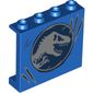 Panel 1 x 4 x 3 [Side Supports / Hollow Studs] with Jurassic World Logo, Claw Marks print