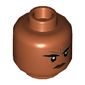 Minifig Head Brick, Dual Sided, Eyebrows, Unhappy / Angry Print [Hollow Stud]