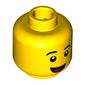 Minifig Head Brick Suit Guy, Open Mouth Smile, No Teeth, Tongue