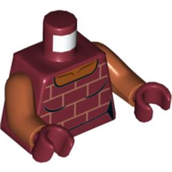 Torso Vest, Brick Wall Print, Dark Orange Arms, Dark Red Hands