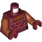 Torso Vest, Brick Wall Print, Dark Orange Arms, Dark Red Hands