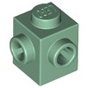 Sand Green Brick Special 1 x 1 with Studs on 2 Adjacent Sides
