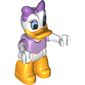 Duplo Figure with Short Sleeve Lavender Top and White Arms, Lavender Bow - Bright Light Orange Legs (Daisy Duck)
