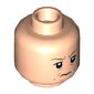 Minifig Head Rebolt, Orange Eyebrows, Facial Hair, Long White Scar on Left Side, Frown / Open Mouth Print