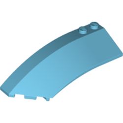 LEGO part  LEFT SHELL 3X8X2 W/BOW/ANGLE in Medium Azure