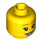 Minifig Head Flower Pot Girl, Freckles , Lavender Lips, Brown Eyebrows, Smile Open Mouth, Frown