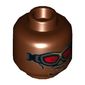 Minifig Head Falcon, Dual Sided, Goggles with Red Lenses / No Goggles Print [Hollow Stud]