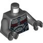 Torso Armor, Red Band with Black Detailing Print (Falcon), Dark Bluish Gray Arms, Black Hands