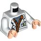 Torso Lab Coat, Test Tubes, Orange Shirt, Sand Blue T-Shirt Print, White Arms, Light Nougat Hands